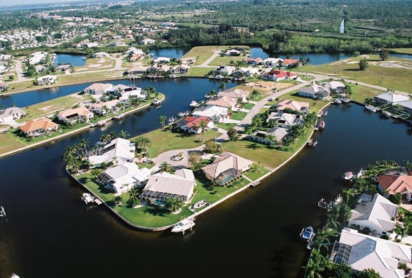 Typical canal in Burnt Store Isles